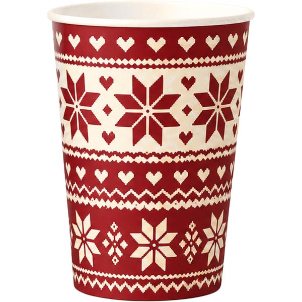 Papirnati kozarci NORDIC KNIT 250 ml, 50 kos