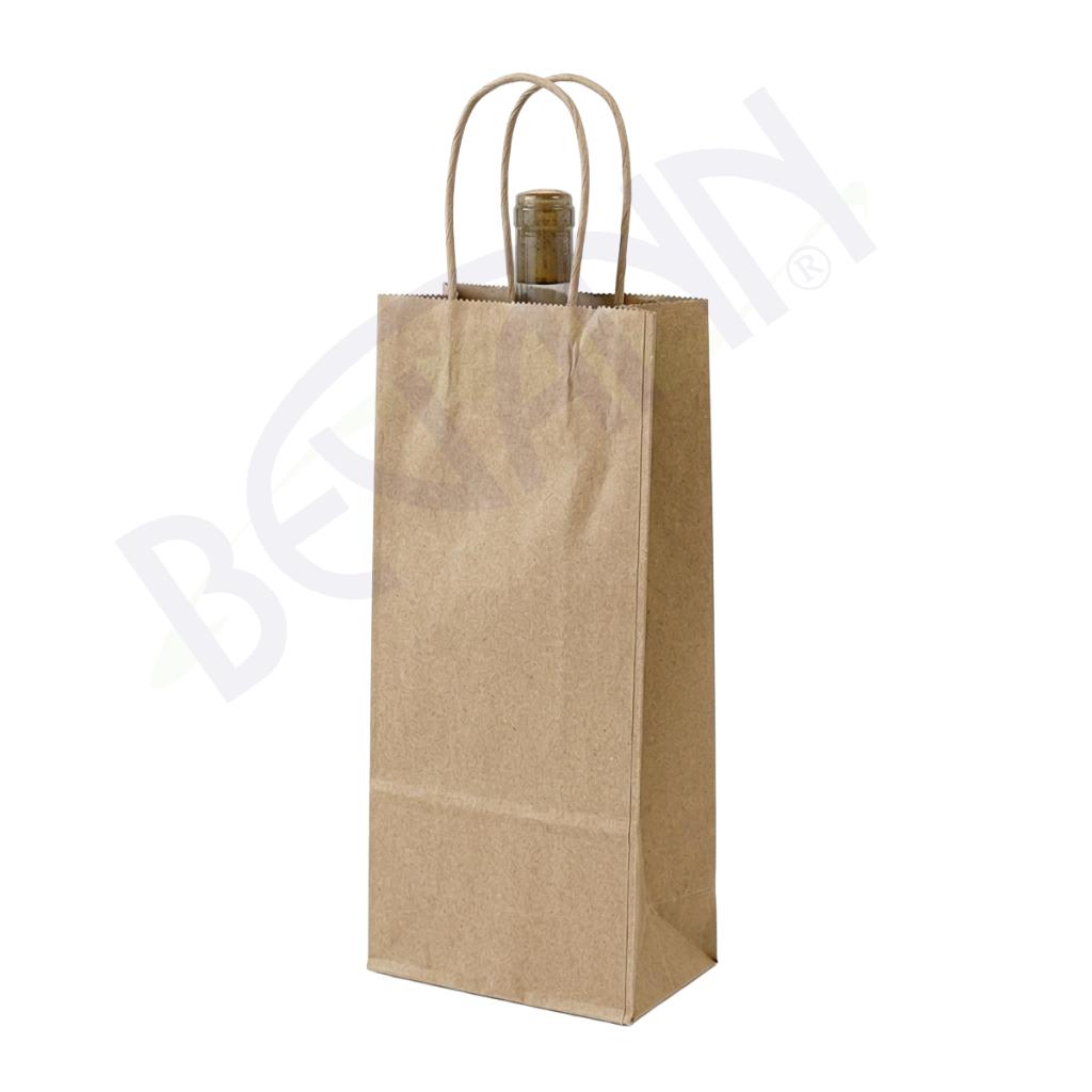 Rjava papirnata vrečka za vino 14x8x39 cm - (300 kos)